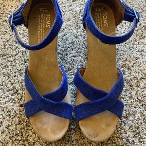 Toms Royal Blue Wedge Heels